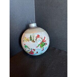 Vintage 1980’s Mice Skating Ornament In Great Condition Christmas Winter